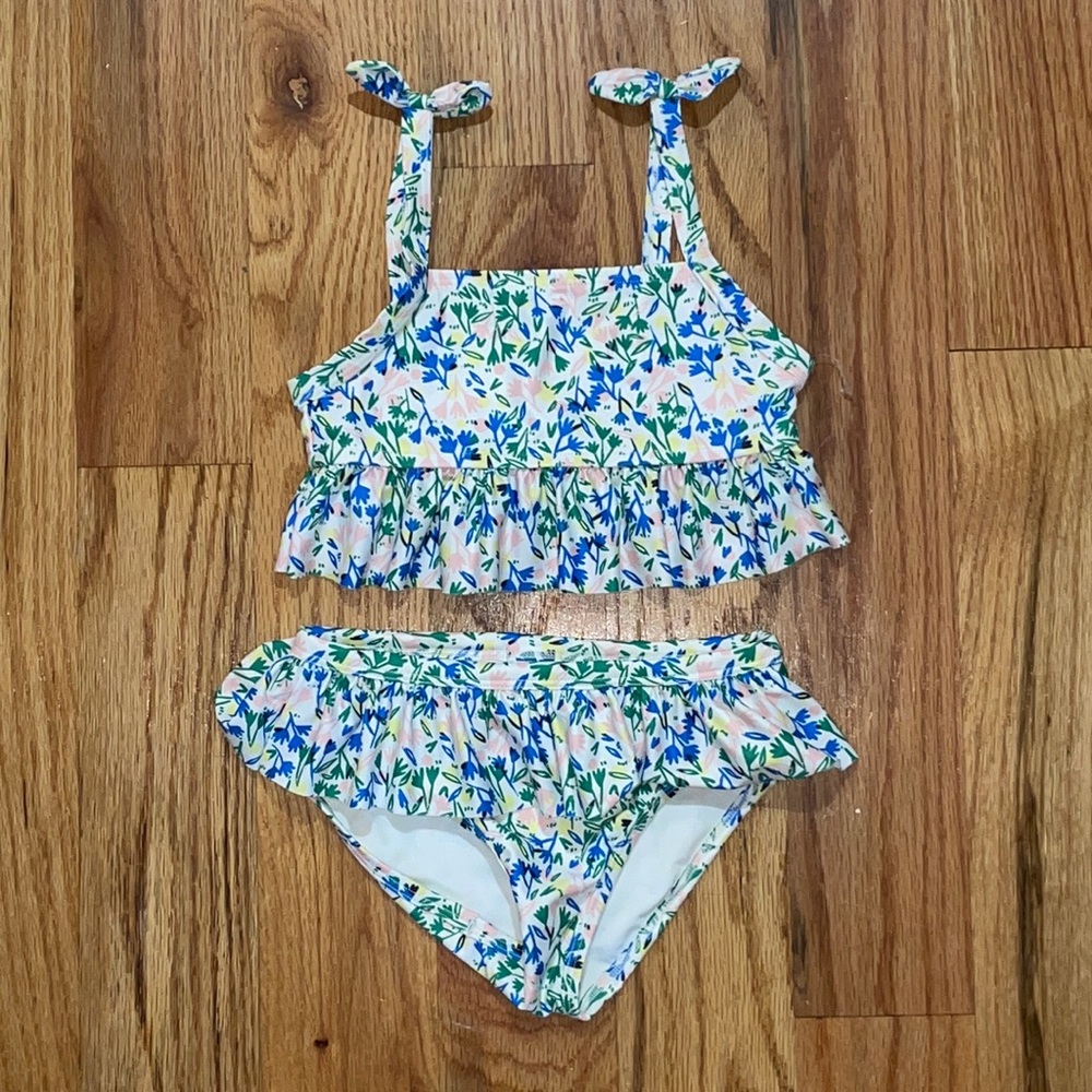 NEW Harpr Cannon Floral 2 piece ruffle Toddler Swimsuit 4